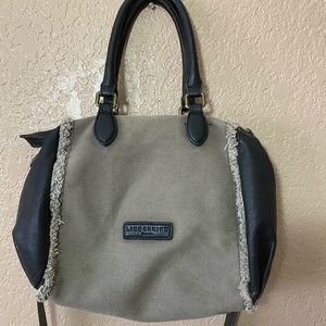 Liebeskind Two-Tone Black and Taupe Fringe Trim Crossbody